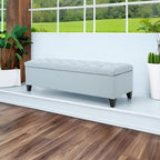 Christopher Knight Home Ottilie Fabric Storage Ottoman, Light Sky, Dimensions: 17.50 inches deep x 51.00 inches wide x 17.00 inches high.