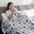 Berkshire Blanket Peanuts® VelvetLoft® Cute Character Snoopy Plush Blanket,Woof Blue,Twin 60 in x 90 in (Official Peanuts® Product)
