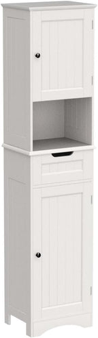 Gizoon 67" H Tall Bathroom Cabinet, Storage Cabinet with 2 Doors & Drawer, Narrow Bathroom Storage Cabinet Freestanding Adjustable Shelves for Home, Kitchen, Versatile, Anti-Tipping, White