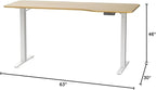 FLEXISPOT Standing Desk Electric Height Adjustable Desk with 63 x 24 Inches Splice Board, Ergonomic Memory Controller, Maple Top + White Frame