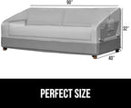 GORILLA GRIP Waterproof Large Outdoor Patio Sofa Cover, 90 Inch, Adjustable Furniture Covers Sets for Winter, Keep Cushions Dry, Protects from Sun, Snow, Rain, Windproof, UV Coated, 1 Pack