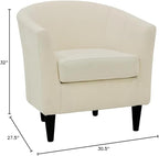 Pemberly Row 17.5" Traditional Polyester Fabric Club Chair in Ivory