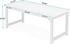 Tribesigns Modern Computer Desk, 70.8 x 31.5 inch Large Office Desk Computer Table Study Writing Desk Workstation for Home Office, White Metal Frame