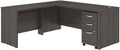 Pemberly Row 72W L Shaped Desk with Drawers in Storm Gray - Engineered Wood