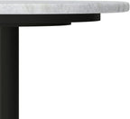 SIMPLIHOME Evans Side Table - 16 inch Wide Modern Metal Frame with White Marble Top in C-Shape Design, Contemporary Slide-Under Accent Stand or End Table for Living Room, Bedroom, or Office
