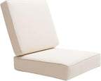Outdoor Seat Cushions Set for Patio Furniture Deep Seating Patio Cushion Set Weather-Resistant Thick Cushions 23.6" W x 23.6" D x 5” T,Creamy White