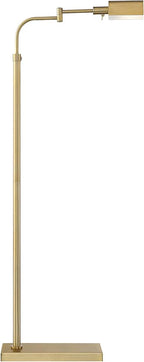 Possini Euro Design Design Keegan Traditional Farmhouse Swing Arm Pharmacy Floor Lamp 54 1/4" Tall Warm Gold Adjustable Metal Shade Decor for Living Room Reading House Bedroom Home Office House