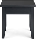 SIMPLIHOME Artisan SOLID WOOD 21 inch Wide Square Transitional End Side Table in Black for the Living Room and Bedroom