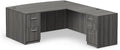 NBF at Work Reversible L-Shaped Executive Office Desk - Durable Gray Laminate Computer Desk with Lockable Two Drawers - Modern Desk with Storage and File Cabinet - Work Desk for Home (71" W, Gray)