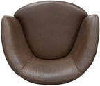 Pemberly Row Vintage Brown All Italian Leather Swivel Club Chair