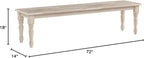 International Concepts BE-72S Shaker Style Bench, Unfinished