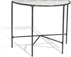 SAFAVIEH Couture Collection Jessa Black/White Forged Metal Half Moon Semi Circle Console Table (Fully Assembled)