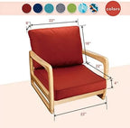 JMGBird Outdoor Cushion Tufted Pillow, Deep Seat Outdoor Chair Cushion 22"x22" Patio Cushions for Outdoor Furniture, Red