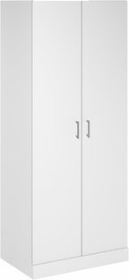 Furinno Robin Wardrobe Cabinet with Hanging Rod, Closet Organizers and Storage, for Wardrobe, Bedroom, Living Room, Entryway, White