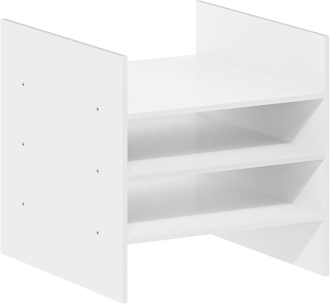 Furinno Cubicle Cube Insert, 3-Shelf Cube Organizer, Fits into Extra Thick Cubes, for Organizers and Storage, White (Does not fit IKEA Kallax Shelving)