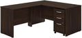 Bush Business Furniture 60W x 30D L Shaped Desk with Mobile File Cabinet, Corner Table and Drawers for Home or Professional Office, Studio C Collection, Black Walnut