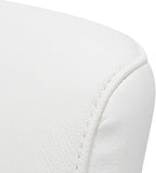 ZURI Geffen Genuine Leather Aluminum Base Low Back Executive Chair - White