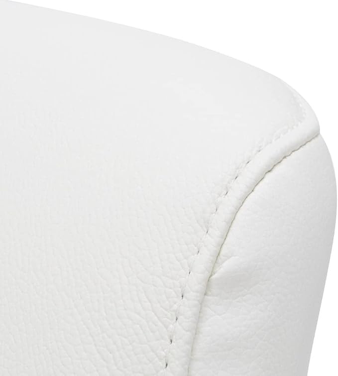 ZURI Geffen Genuine Leather Aluminum Base Low Back Executive Chair - White