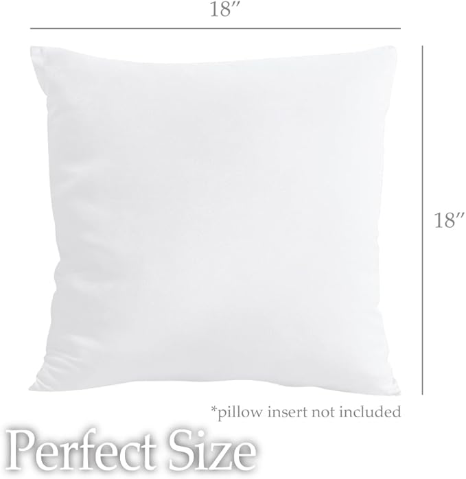 lalaLOOM Velvet Throw Pillow Covers, Set of 2, 18x18 Decorative Square Pillows Home Decor, Soft Accent Cases, Silky Machine Washable Pillowcases for Sofa, Couch, Bedroom, Living Room, White
