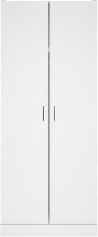 Furinno Robin Wardrobe Cabinet with Hanging Rod, Closet Organizers and Storage, for Wardrobe, Bedroom, Living Room, Entryway, White