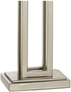 Possini Euro Design Gossard Modern Table Lamp 30" Tall Brushed Nickel Silver Open Metal White Fabric Rectangular Box Shade for Bedroom Living Room House Home Bedside Nightstand Office Family