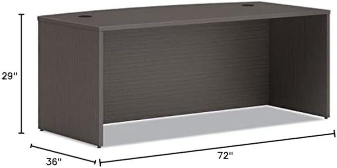 HON HONLDS7236BLS1 72 in. Rectangle Bow Shell Desk Slate Teak