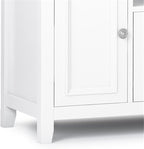 SIMPLIHOME Amherst 72-inch Wide Solid Wood TV Stand in White, Transitional-Style Media Console for Living Room with Cable Management and Adjustable Shelves, Fits 80" TVs