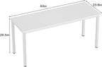 Need 63 Inch Large Computer Desk - Modern Simple Style Home Office Gaming Desk, Basic Writing Table for Study Student, White Metal Frame, White