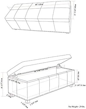 SIMPLIHOME Kingsley 48 inch Wide Transitional Rectangle Large Storage Ottoman in Radicchio Red Vegan Faux Leather, Assembled, For the Living Room, Entryway and Family Room