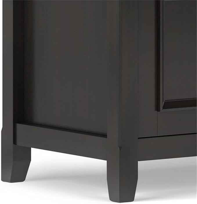 SIMPLIHOME Amherst 72-inch Wide Solid Wood Low TV Stand in Hickory Brown, Transitional-Style Media Console for Living Room with Cable Management, Fits 80" TVs