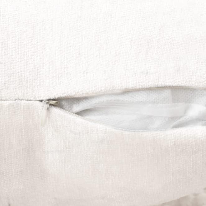IKATYARN 18x18 Inches Arches Tufted Chenille Throw Pillow Cover, Boho Modern Decorative Geometric Cushion Case, Farmhouse Pillowcase for Couch Sofa Bedroom Living Room, White