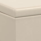 SIMPLIHOME Avalon 54 inch Wide Contemporary Rectangle Extra Large Storage Ottoman Bench in Satin Cream PU Faux Leather, Assembled, for The Living Room, Entryway and Family Room