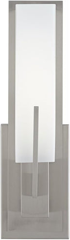 Possini Euro Design Midtown Modern Wall Light Sconce Satin Nickel Hardwired 4 1/2" Wide Fixture White Glass Rectangular Shade for Bedroom Bathroom Bedside Living Room Home Hallway Dining Kitchen