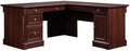 Pemberly Row 65" x 69" Contemporary Engineered Wood L-Shaped Desk with Storage, Drawers, Flip-Down Panel, Grommet Holes, for Home Office/Workspace, in Select Cherry Finish