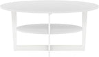 Furinno Jaya Oval Coffee Table, 35.43 (W) x 16.49 (H) x 19.69 (D) inches, White