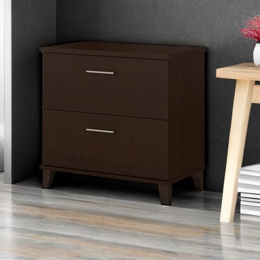 Bush Furniture 2 Drawer Lateral File Cabinet, Letter and Legal-Size Document Storage for Home or Professional Office, Somerset Collection, Mocha Cherry
