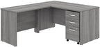 Bush Business Furniture 60W x 30D L Shaped Desk with Mobile File Cabinet, Corner Table and Drawers for Home or Professional Office, Studio C Collection, Black Walnut