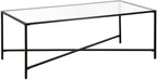 Henley 48'' Wide Rectangular Coffee Table with Glass Top in Blackened Bronze