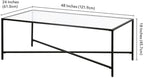 Henley 48'' Wide Rectangular Coffee Table with Glass Top in Blackened Bronze