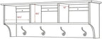 Prepac 48" Contemporary Wall Mounted Coat Rack, Coat Hooks Wall Mount with 3 Shelves, Ideal for Hallway or Entryway Storage Solution, 11.5"D x 48"W x 14.25"H, White