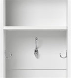 Prepac Narrow Coat Rack Freestanding Hall Tree with 3 Hooks, Entryway Furniture for Coat & Shoe Storage, Entryway Organization with Adjustable Shelf, 14.75"W x 72.5"H x 15.5"D, Set of 4, White