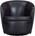 Pemberly Row Vintage Onyx Italian Leather Swivel Club Chair 2 Pack