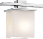 Kichler Tully 32" 4 Light Vanity Light with Satin Etched Cased Opal Glass Antique Pewter