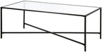 Henley 48'' Wide Rectangular Coffee Table with Glass Top in Blackened Bronze