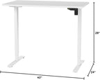 FLEXISPOT EN2 Whole-Piece Standing Desk with Clamp Power Strip, 40 x 24 Electric Stand Up Height Adjustable Desk with Cable Management (White Frame + 40" White Top)