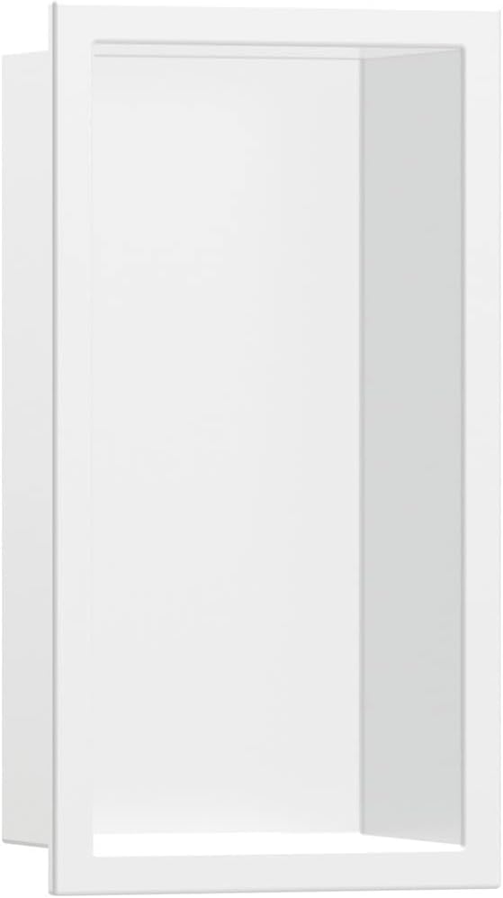 hansgrohe XtraStoris Original Recessed Wall Niche with Integrated Frame 12"x 6"x 4" in Matte White, 56057700