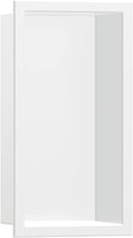 hansgrohe XtraStoris Original Recessed Wall Niche with Integrated Frame 12"x 6"x 4" in Matte White, 56057700
