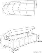 SIMPLIHOME Kingsley 48 inch Wide Transitional Rectangle Large Storage Ottoman in Coffee Brown Vegan Faux Leather, Assembled, For the Living Room, Entryway and Family Room