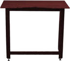 Dawn Riser Solid Wood Folding Table Desk, Writing, Laptop, PC, Space Saving, Easy Storage, Sleek Design, DIY Home Office Desk, Small Spaces Mahogany Color