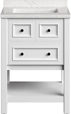 Hanover Tremont 24'' Vanity Cabinet with Sink Combo for Bathroom, Powder Room | Pre-Assembled Cabinet | 1 Drawer, Bottom Shelf | Artificial Stone Countertop | White Cabinet | HANVN0107-24-1WH